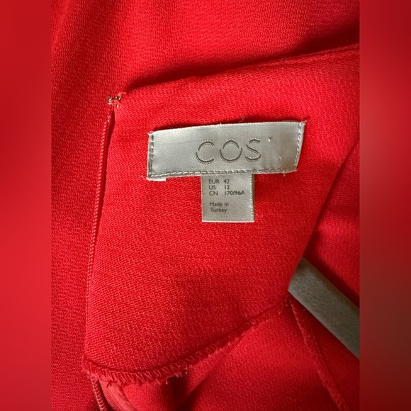 COS Red Draped Shift Dress - Picture 5 of 10